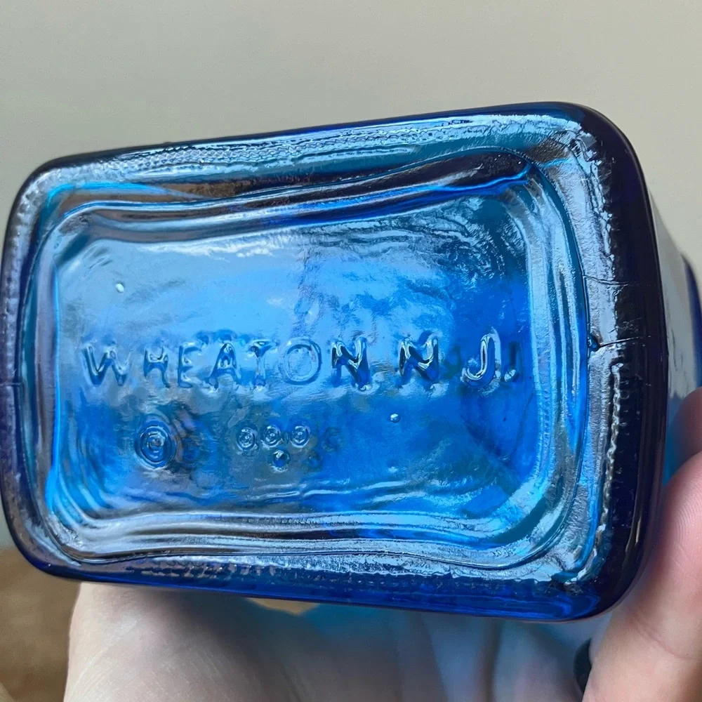 Paul Revere 1775 Blue Wheaton Glass Bottle